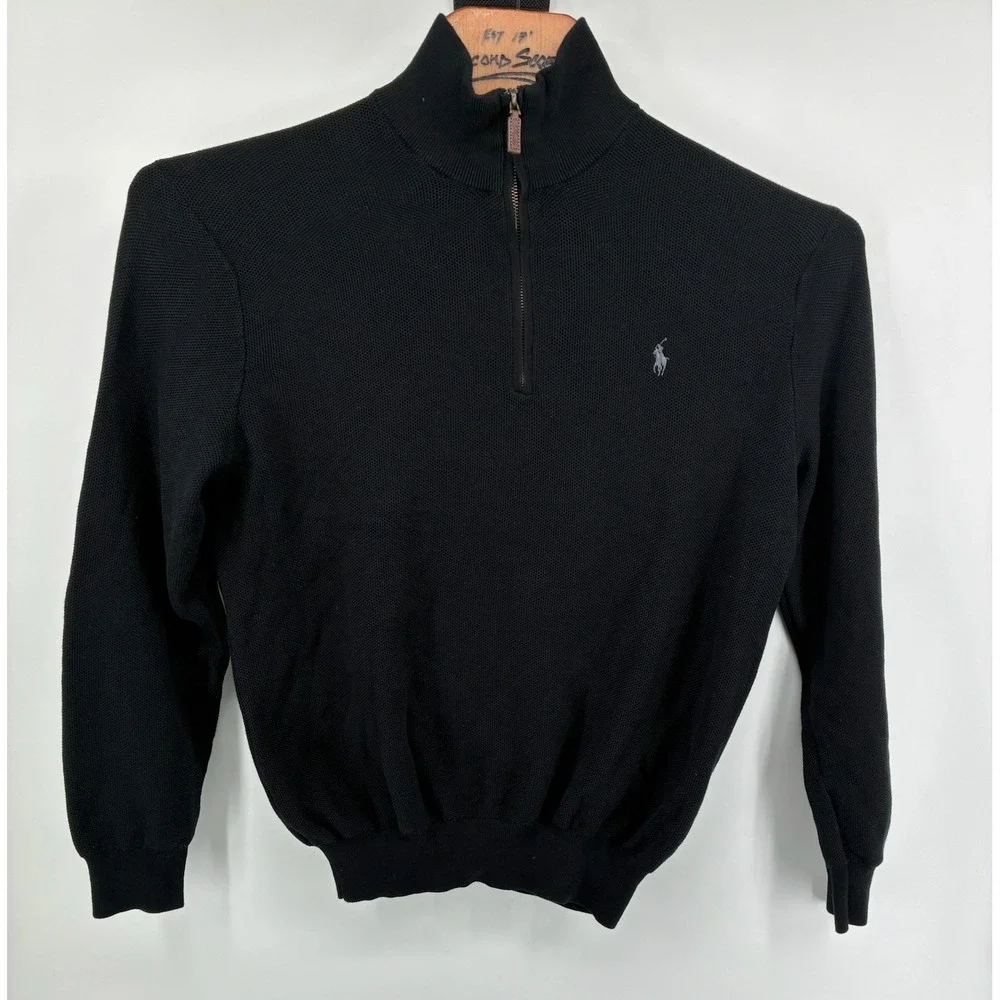 Lot of 2 Polo Ralph Lauren XL Pima Cotton Quarter Zip Sweater Mock Neck Pullover
